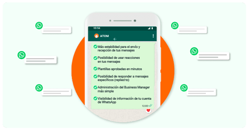 ATOM automatización de WhatsApp